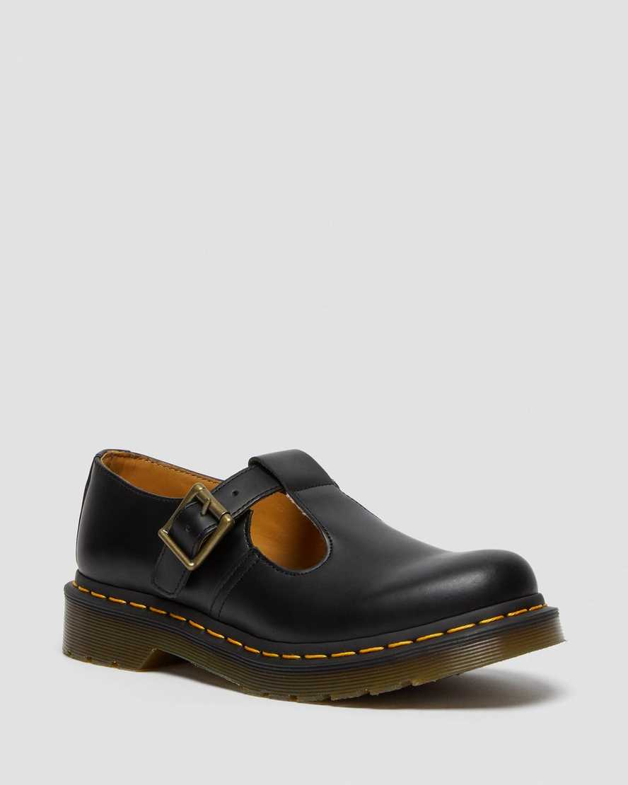 Dr Martens Mary Janes Women's Polley Smooth Leather Black | Malaysia 35879-DFWH